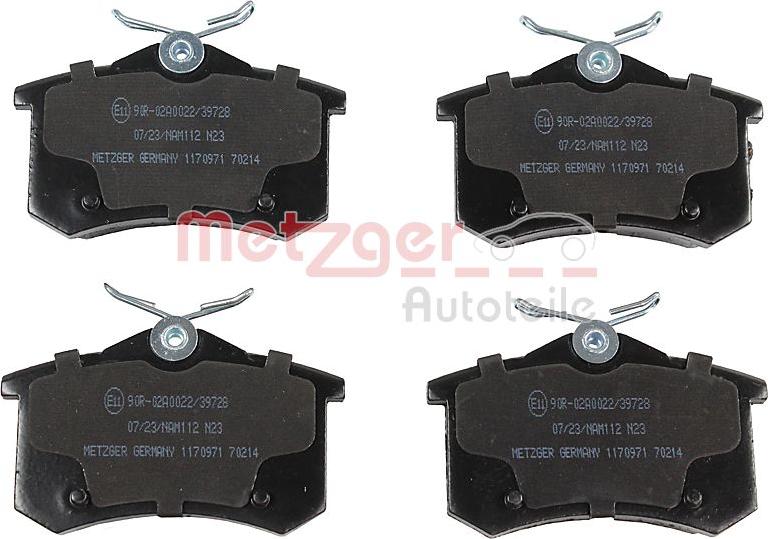 Metzger 1170971 - Тормозные колодки, дисковые, комплект autosila-amz.com