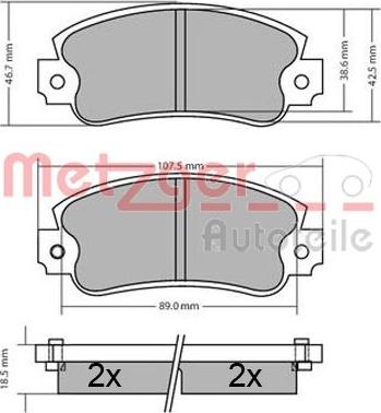 Metzger 1170449 - Тормозные колодки, дисковые, комплект autosila-amz.com