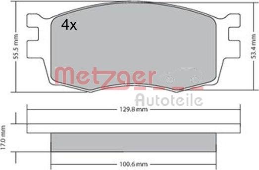 Metzger 1170441 - Тормозные колодки, дисковые, комплект autosila-amz.com