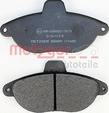 Metzger 1170455 - Комплект тормозных колодок autosila-amz.com