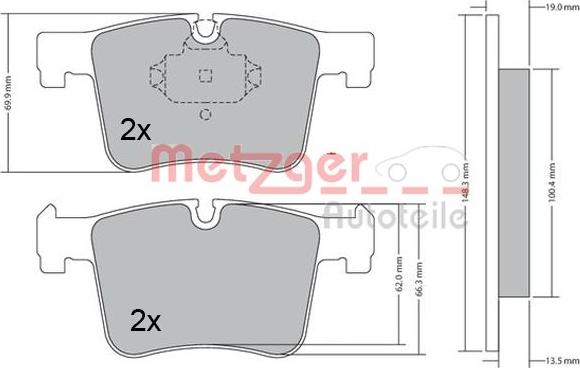 Metzger 1170469 - Тормозные колодки, дисковые, комплект autosila-amz.com