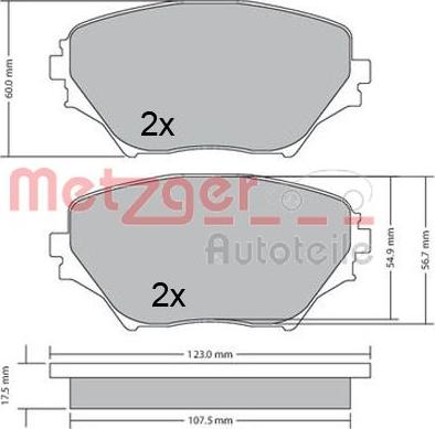 Metzger 1170418 - Тормозные колодки, дисковые, комплект autosila-amz.com