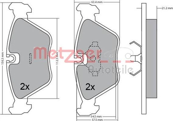 Metzger 1170489 - Тормозные колодки, дисковые, комплект autosila-amz.com