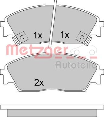 Metzger 1170486 - Тормозные колодки, дисковые, комплект autosila-amz.com