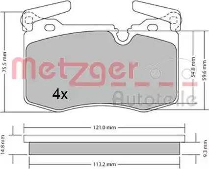 Metzger 1170483 - Тормозные колодки, дисковые, комплект autosila-amz.com