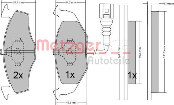 Metzger 1170479 - Тормозные колодки, дисковые, комплект autosila-amz.com