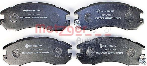 Metzger 1170474 - Тормозные колодки, дисковые, комплект autosila-amz.com