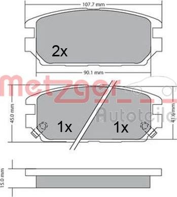 Metzger 1170475 - Тормозные колодки, дисковые, комплект autosila-amz.com