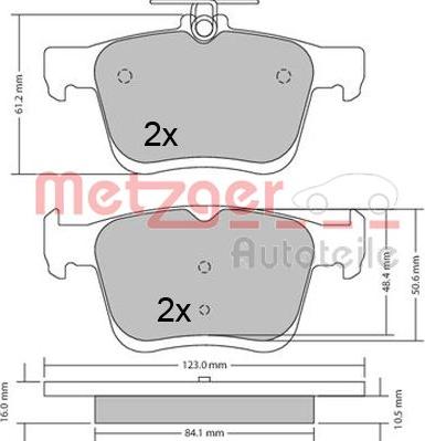 Metzger 1170470 - Тормозные колодки, дисковые, комплект autosila-amz.com