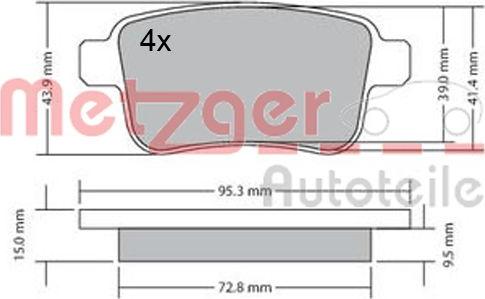 Metzger 1170471 - Тормозные колодки, дисковые, комплект autosila-amz.com