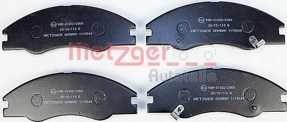 Metzger 1170540 - Колодки тормозные дисковые autosila-amz.com