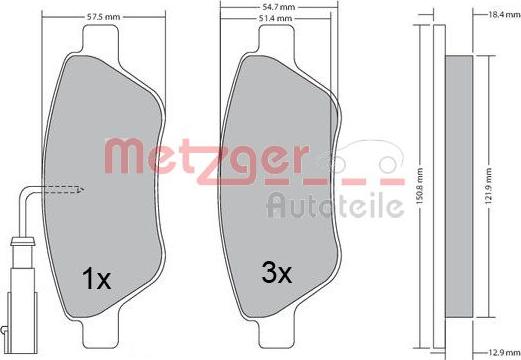 Metzger 1170505 - Тормозные колодки, дисковые, комплект autosila-amz.com