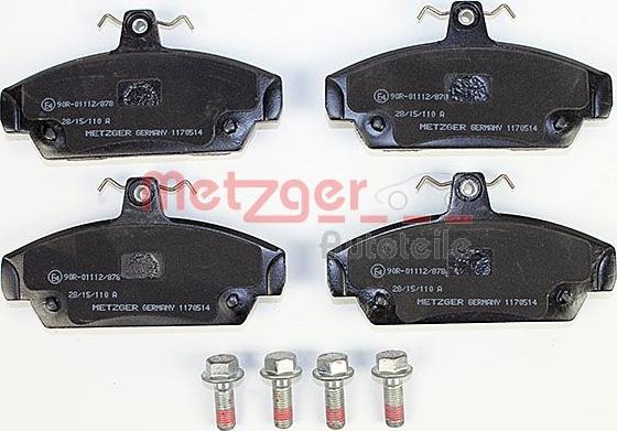 Metzger 1170514 - Тормозные колодки, дисковые, комплект autosila-amz.com