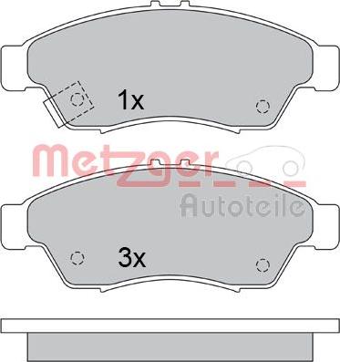 Metzger 1170584 - Тормозные колодки, дисковые, комплект autosila-amz.com