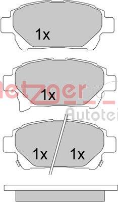 Metzger 1170586 - Тормозные колодки, дисковые, комплект autosila-amz.com