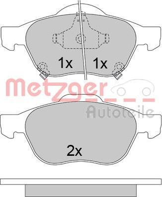 Metzger 1170587 - Тормозные колодки, дисковые, комплект autosila-amz.com