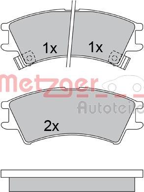 Metzger 1170535 - Тормозные колодки, дисковые, комплект autosila-amz.com