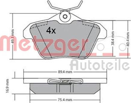 Metzger 1170579 - Тормозные колодки, дисковые, комплект autosila-amz.com