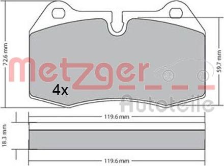 Metzger 1170577 - Тормозные колодки, дисковые, комплект autosila-amz.com