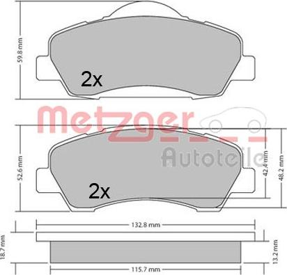 Metzger 1170690 - Тормозные колодки, дисковые, комплект autosila-amz.com