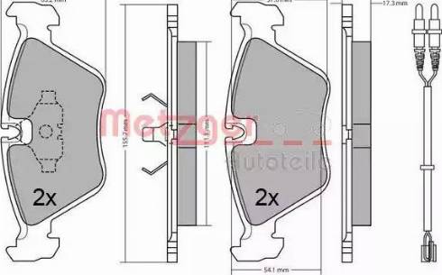 Metzger 1170644 - Тормозные колодки, дисковые, комплект autosila-amz.com