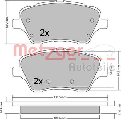 Metzger 1170640 - Тормозные колодки, дисковые, комплект autosila-amz.com