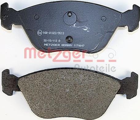 Metzger 1170647 - Тормозные колодки, дисковые, комплект autosila-amz.com