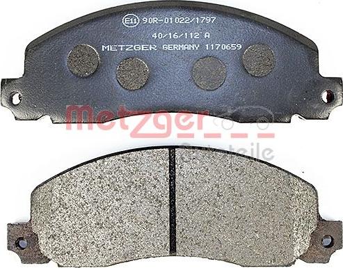 Metzger 1170659 - Тормозные колодки, дисковые, комплект autosila-amz.com