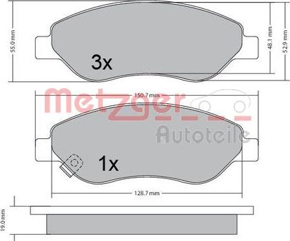 Metzger 1170655 - Тормозные колодки, дисковые, комплект autosila-amz.com