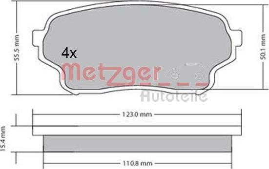 Metzger 1170669 - Тормозные колодки, дисковые, комплект autosila-amz.com