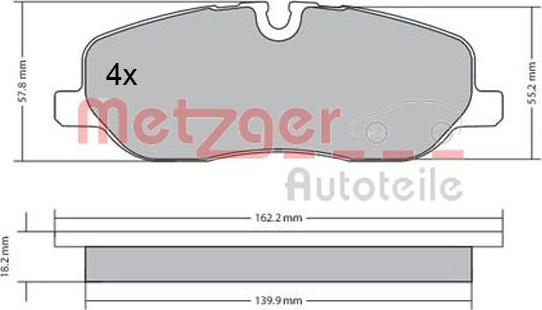 Metzger 1170668 - Тормозные колодки, дисковые, комплект autosila-amz.com