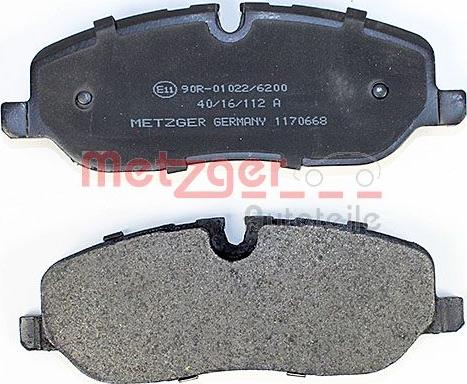 Metzger 1170668 - Тормозные колодки, дисковые, комплект autosila-amz.com