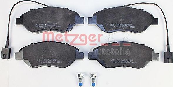 Metzger 1170615 - Тормозные колодки, дисковые, комплект autosila-amz.com