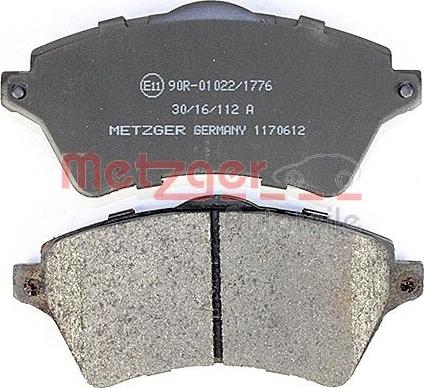 Metzger 1170612 - Тормозные колодки, дисковые, комплект autosila-amz.com