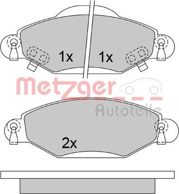 Metzger 1170632 - Тормозные колодки, дисковые, комплект autosila-amz.com