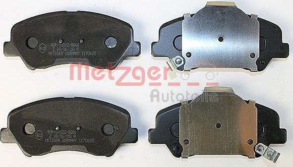 Metzger 1170620 - Тормозные колодки, дисковые, комплект autosila-amz.com