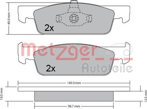 Metzger 1170621 - Тормозные колодки, дисковые, комплект autosila-amz.com