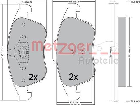 Metzger 1170672 - Тормозные колодки, дисковые, комплект autosila-amz.com