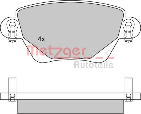 Metzger 1170096 - Тормозные колодки, дисковые, комплект autosila-amz.com