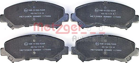 Metzger 1170093 - Колодки с накладками в сборе для дисковых тормозов autosila-amz.com