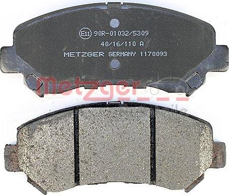 Metzger 1170093 - Колодки с накладками в сборе для дисковых тормозов autosila-amz.com