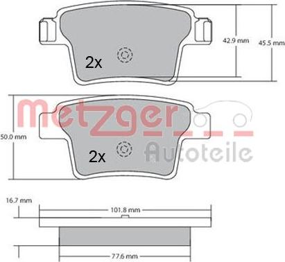 Metzger 1170092 - Тормозные колодки, дисковые, комплект autosila-amz.com