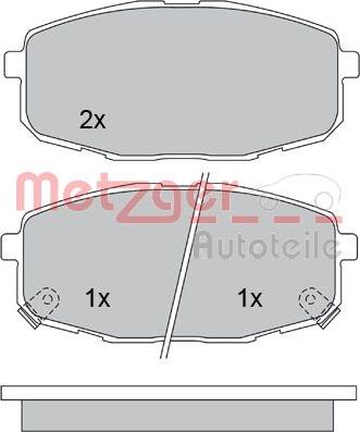 Metzger 1170097 - Тормозные колодки, дисковые, комплект autosila-amz.com