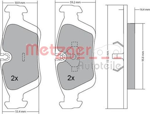 Metzger 1170043 - Тормозные колодки, дисковые, комплект autosila-amz.com