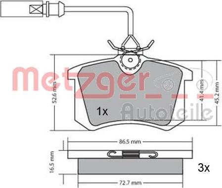Metzger 1170054 - Тормозные колодки, дисковые, комплект autosila-amz.com