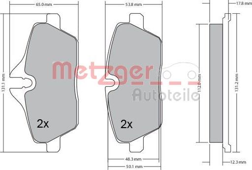 Metzger 1170055 - Тормозные колодки, дисковые, комплект autosila-amz.com