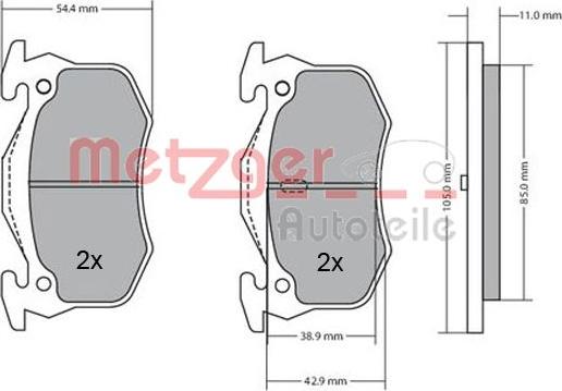 Metzger 1170050 - Тормозные колодки, дисковые, комплект autosila-amz.com