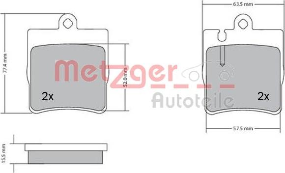 Metzger 1170064 - Тормозные колодки, дисковые, комплект autosila-amz.com