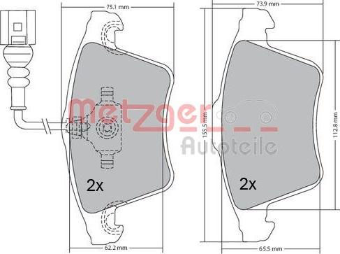 Metzger 1170068 - Тормозные колодки, дисковые, комплект autosila-amz.com