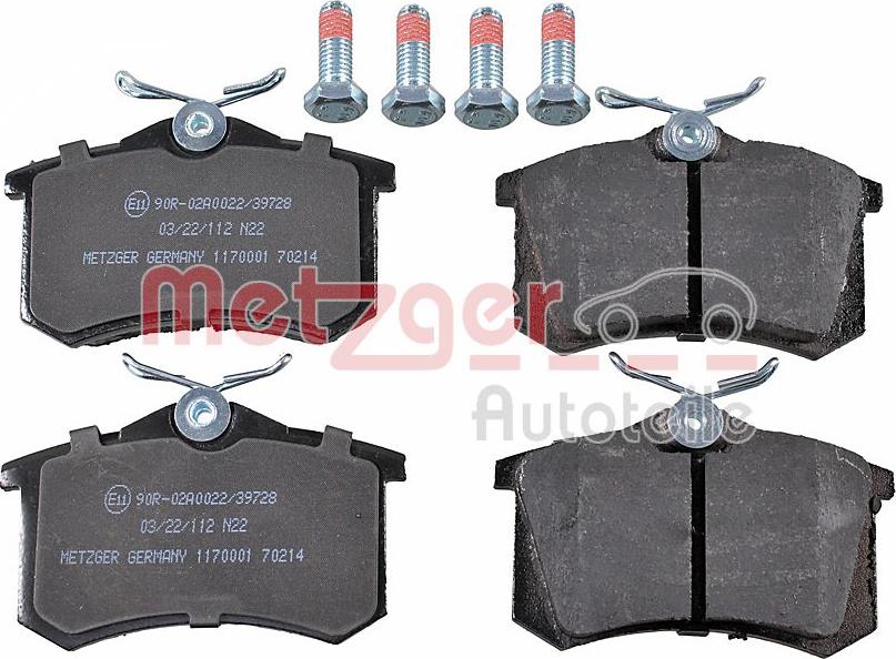 Metzger 1170001 - Тормозные колодки, дисковые, комплект autosila-amz.com